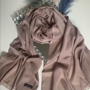 Mink - Plain - Pashmina - Viscose - Shawl